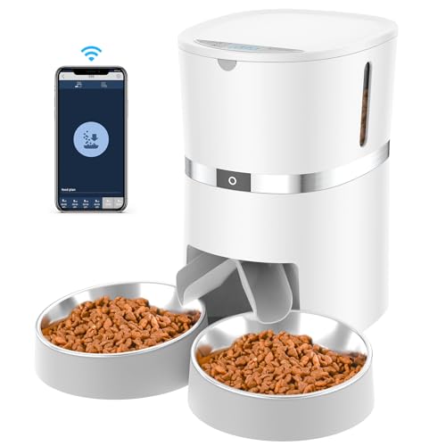 Automatic Cat Feeder with Two-Way Splitter and Double Bowls B592