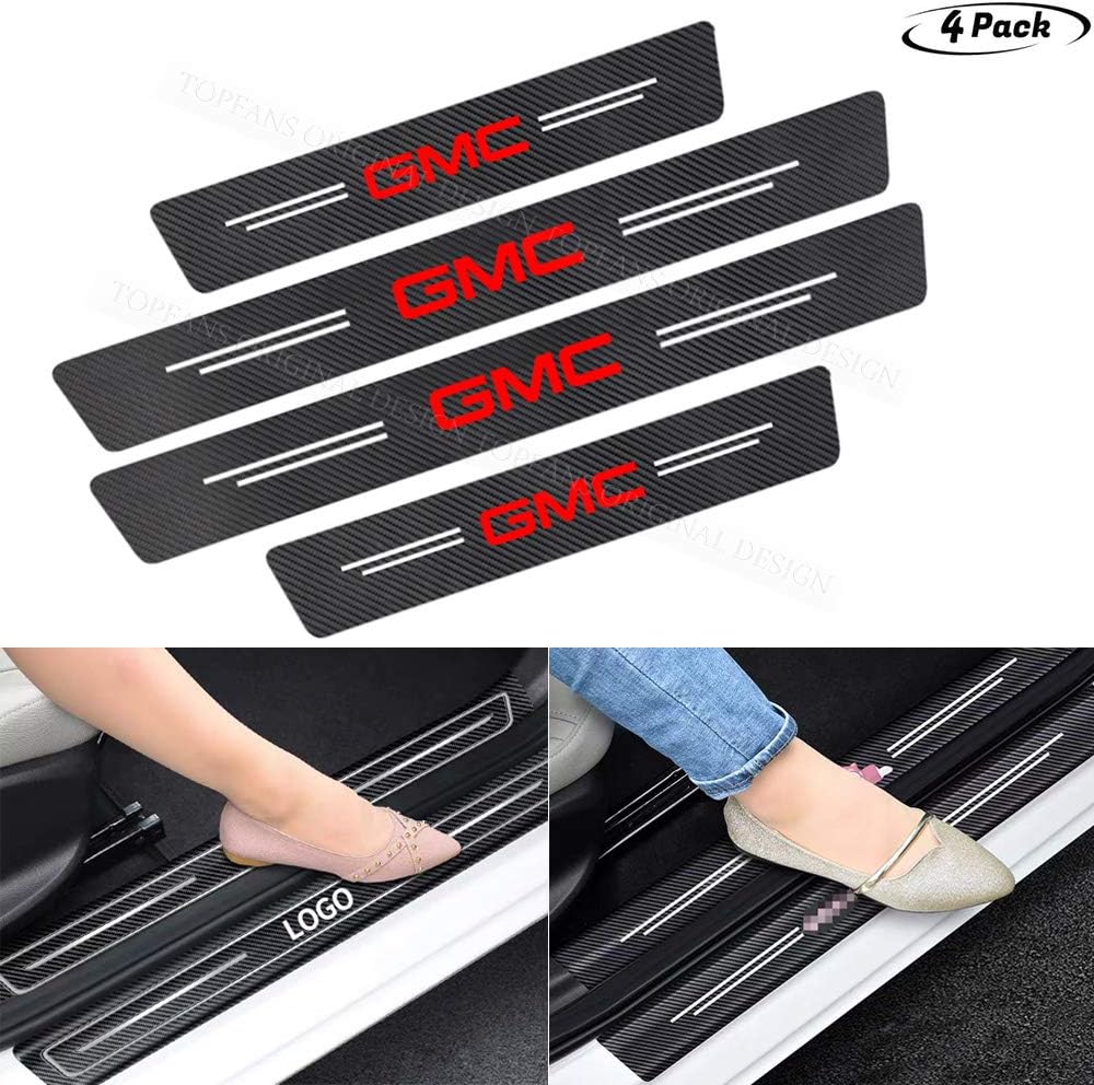 4pcs Carbon Fiber Door Sill Plate Protectors T285