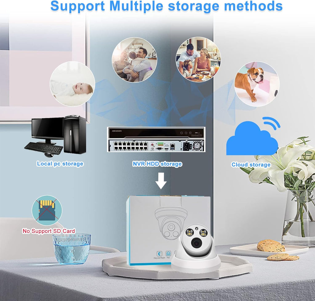 4K Full Color Night Vision 8MP POE Dome IP Camera H596708