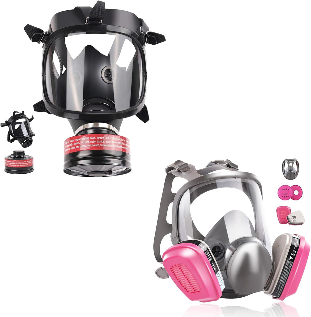 Reusable Full Face Respirator Mask with Filters Y31678
