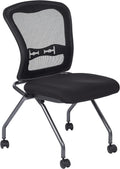 Coal Seat Armless Folding Chair with Casters, 2-Pack T742946