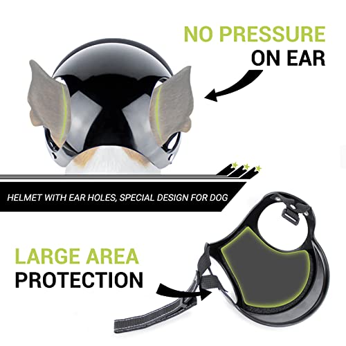 Medium Pet Dog Helmet with Ear Hole Motorcycle Dog Helmet Multi-Sport Dog Hard Hat Outdoor Bike Doggy Cap Y687454