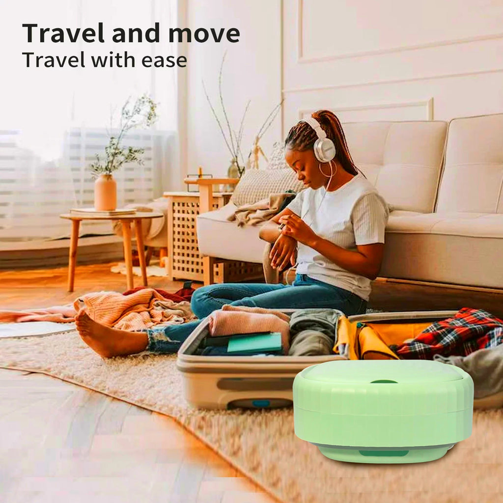 Mini Foldable Washer and Spin Dryer (Green) I148229