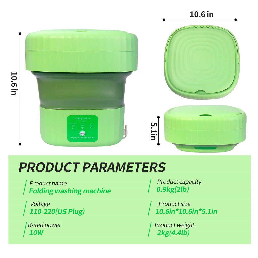 Mini Foldable Washer and Spin Dryer (Green) I148229