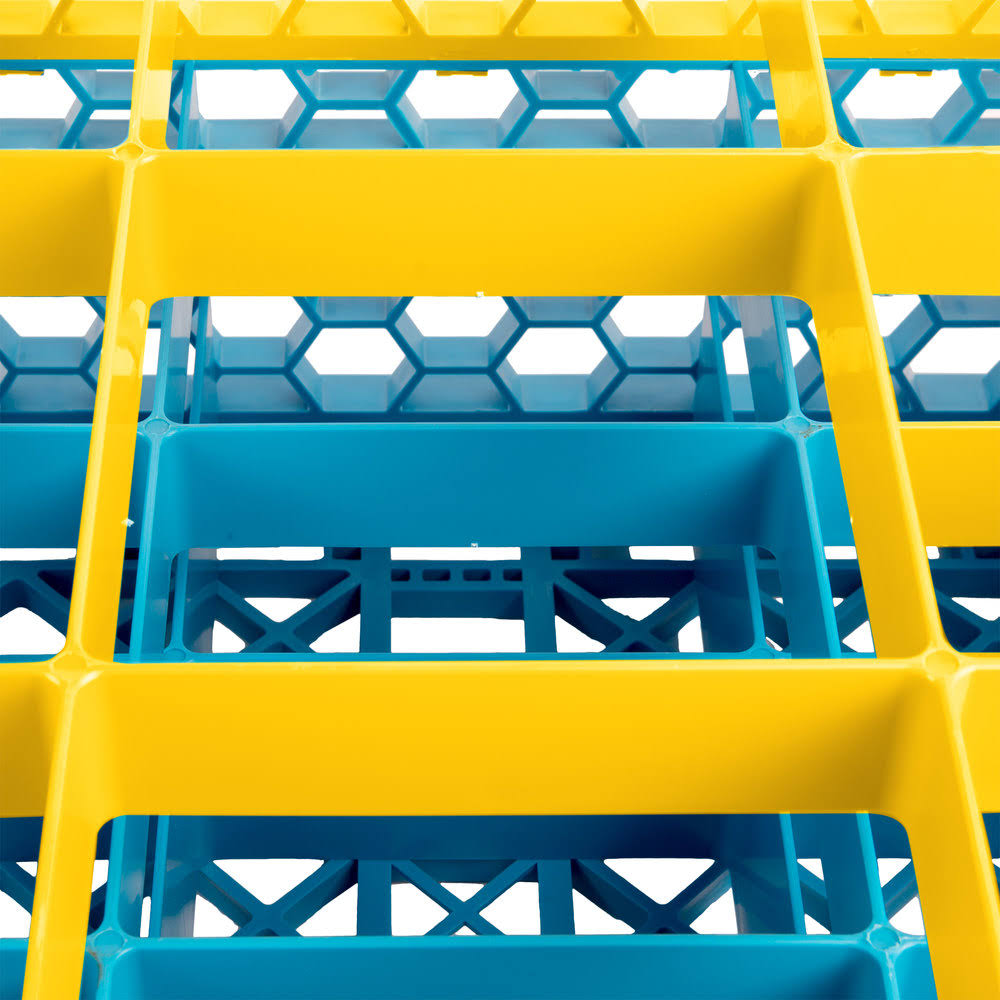 9 Compartment Yellow Glass Rack with 4 Extenders C249646
