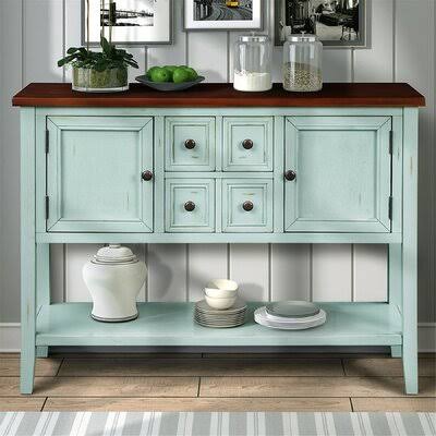 46x22 Wide 4 Drawer Acacia Wood Buffet Table C44822