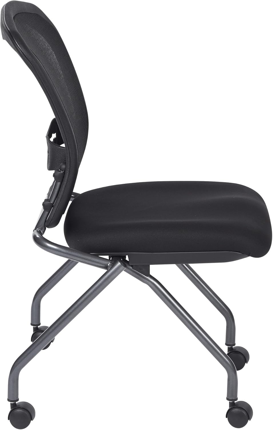 Coal Seat Armless Folding Chair with Casters, 2-Pack T742946