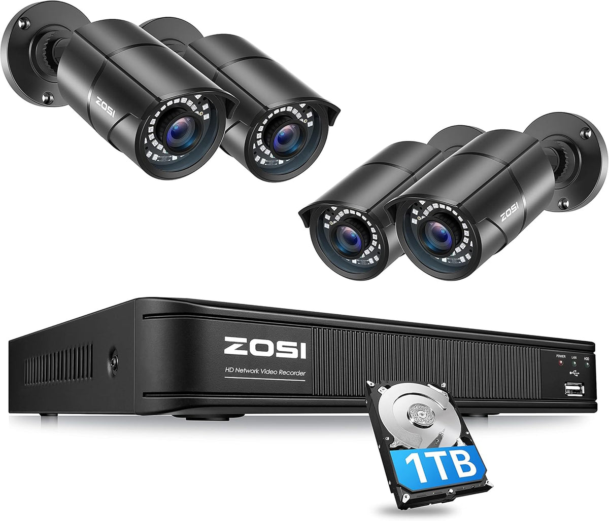 1080p PoE Security Camera System with 8 Cameras and 2TB NVR U983