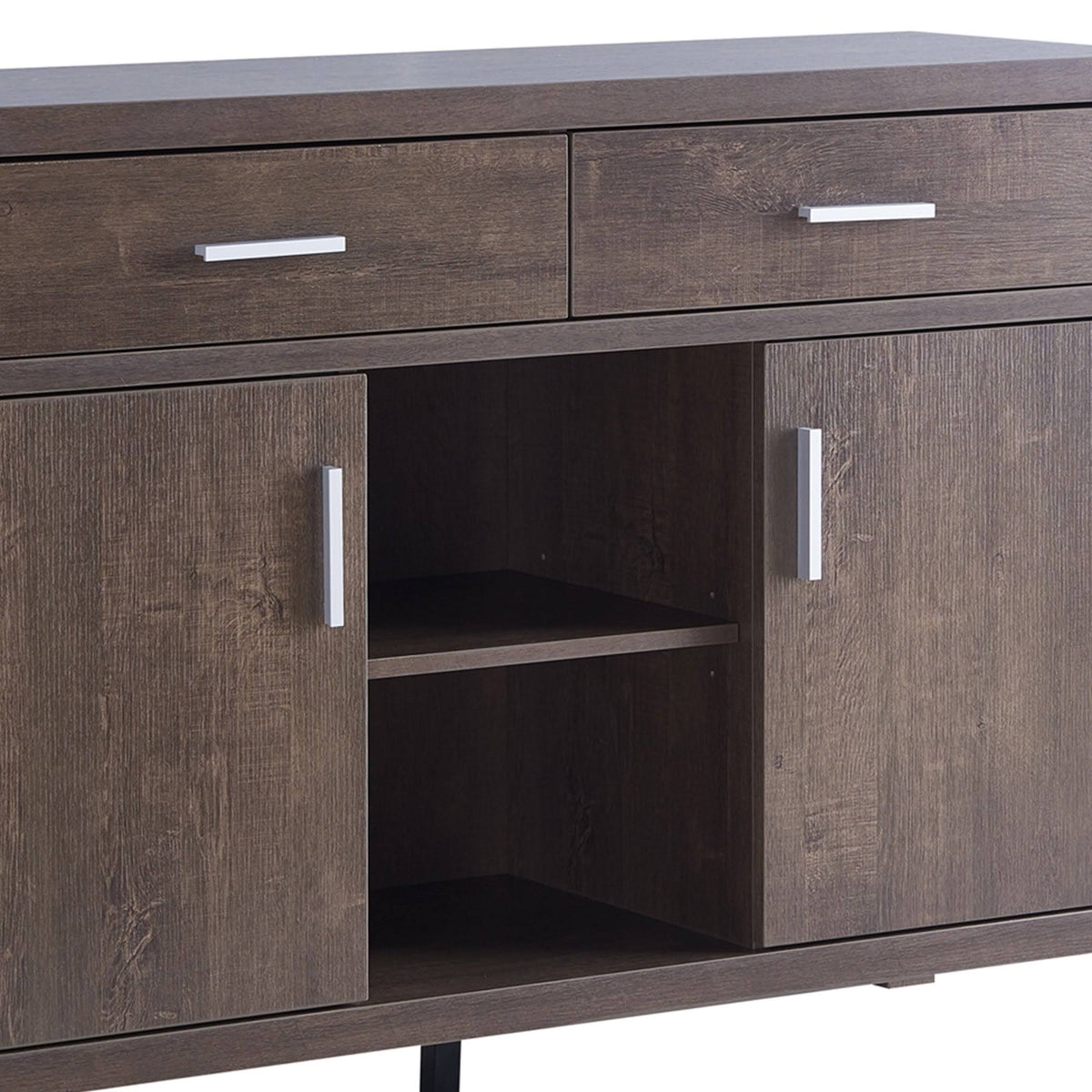 Wooden Buffet with 2 Drawers and 2 Door Cabinets S393