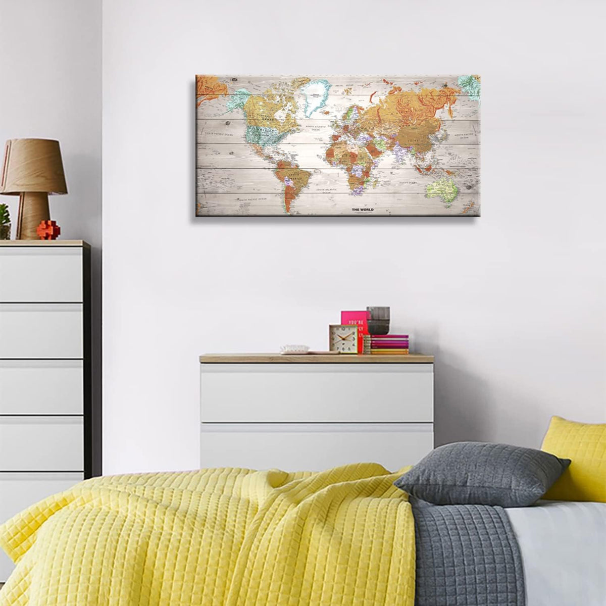 Vintage World Map Canvas Wall Art 20x40 A4216