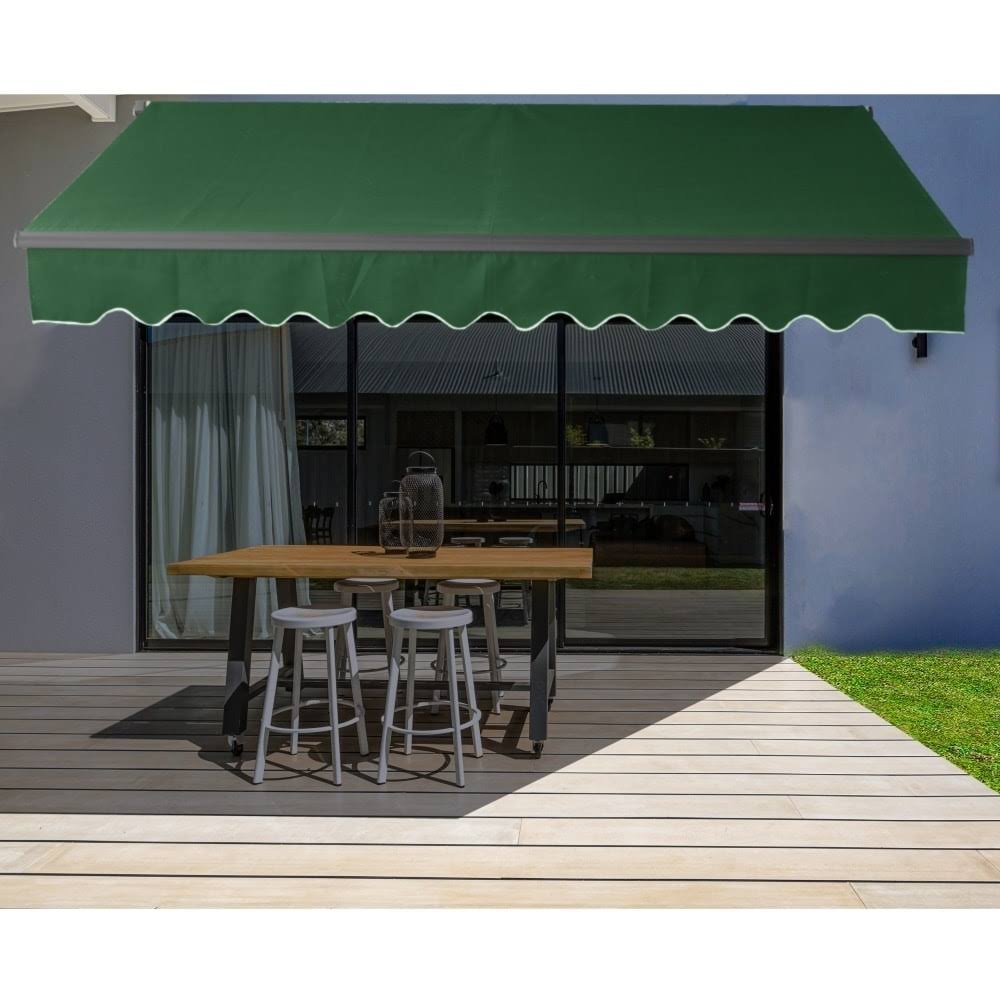 Motorized Retractable Patio Awning 12x10 Green Y294