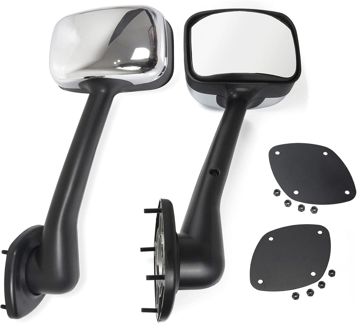 Hood Mirrors Kit Driver and Passenger Sides Chrome F3388