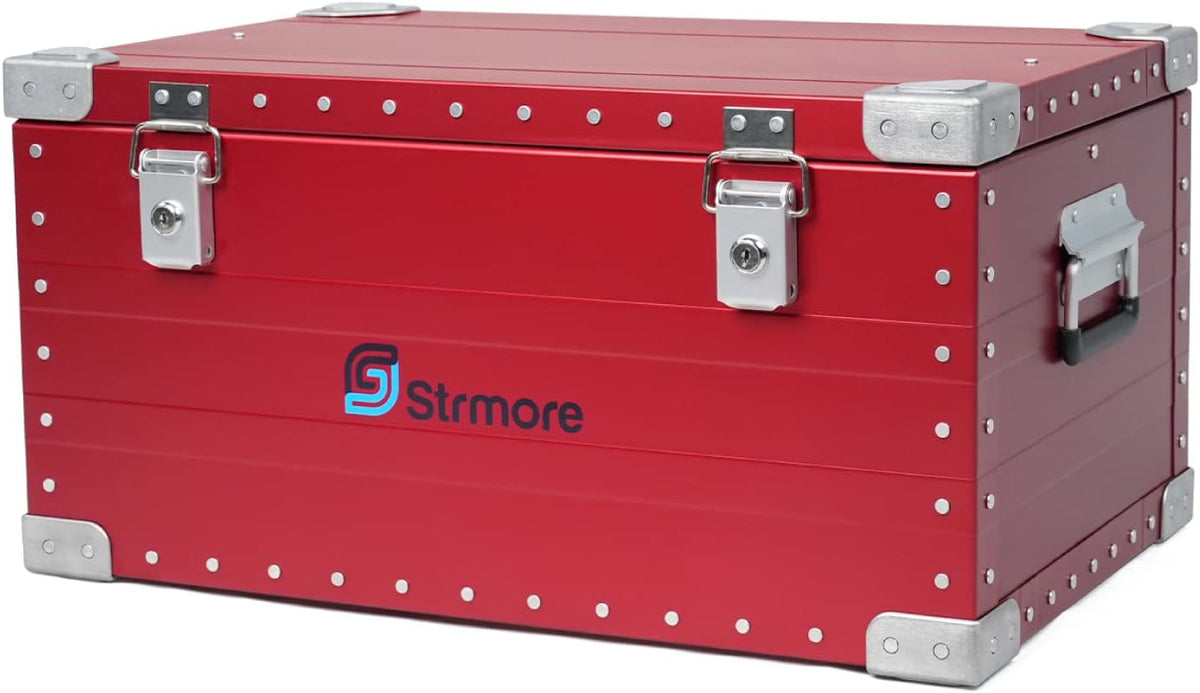 Aluminum Hard Protective Carrying Case, Stackable Storage, Red U55733