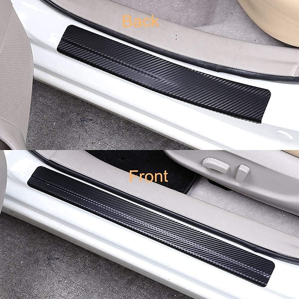 4pcs Carbon Fiber Door Sill Plate Protectors T285