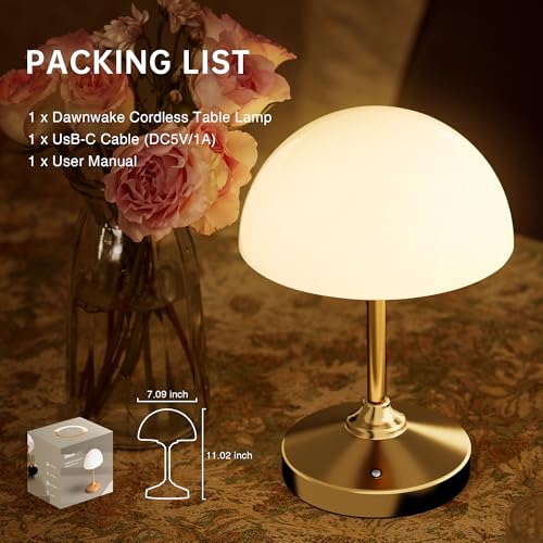 Mushroom Table Lamp Waterproof Cordless Rechargeable LED Night Light X97134