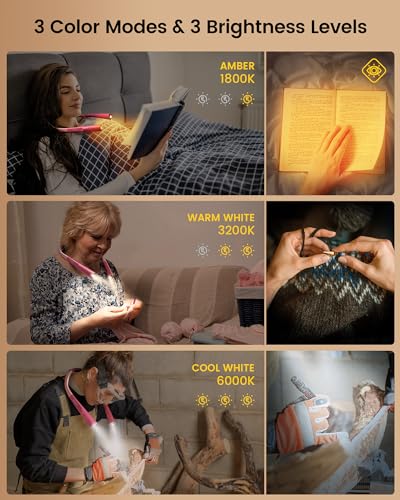 3-Color 6-Brightness Rechargeable Book Light Z2370