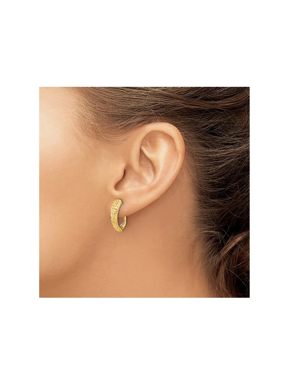 14K Yellow Gold Leverback Hoop Earrings P342