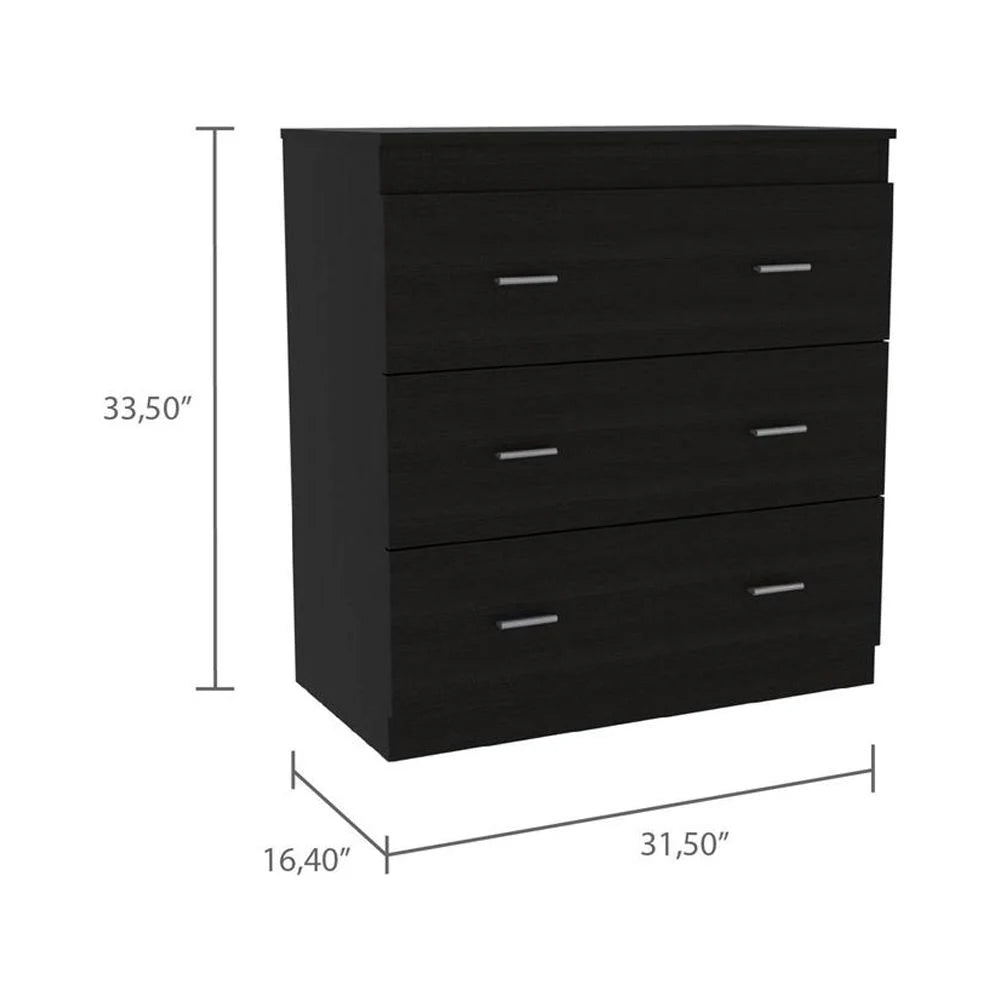 Black 3-Drawer Wood Dresser U522224