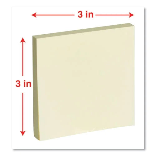 Yellow 3 X 3 Self-Stick Pop-Up Note Pads, 100-Sheet, 12/pack N1875
