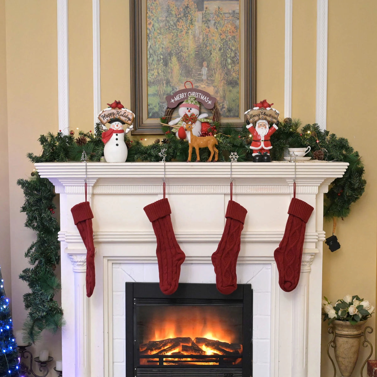 9 FT Pre-lit Christmas Garland Battery Operated Timer Artificial Decor L671