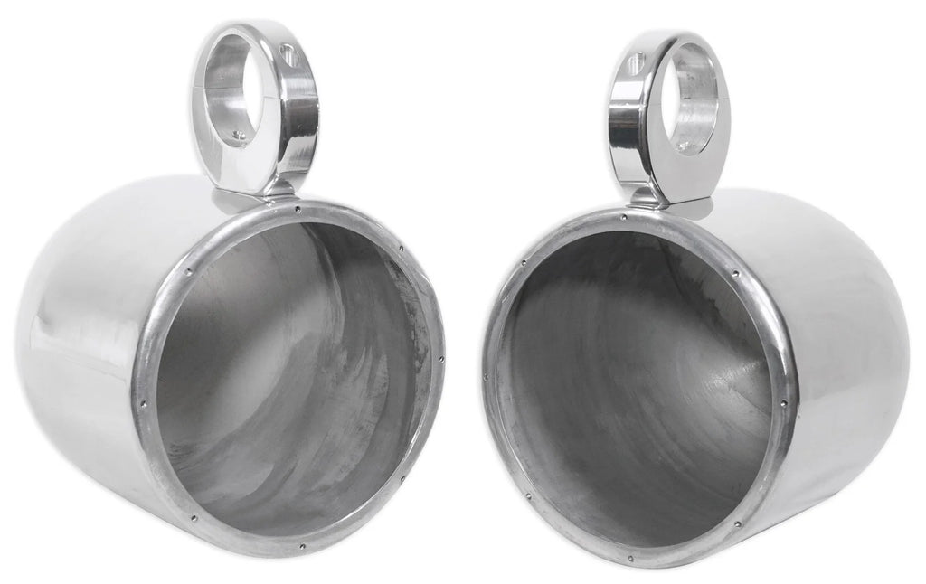 8” Polished Silver Aluminum Wakeboard Tower Speaker Enclosures R17526