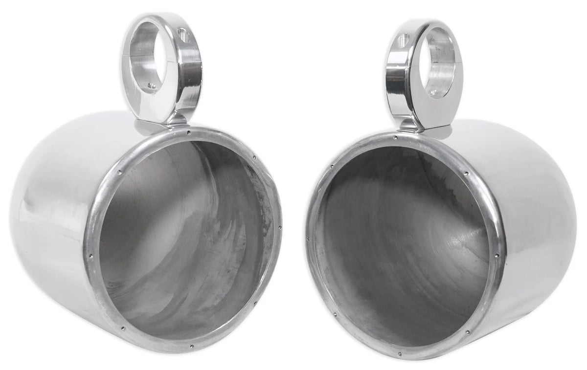 8” Polished Silver Aluminum Wakeboard Tower Speaker Enclosures R17526