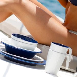 Salad Bowl & Cutlery Blue H792