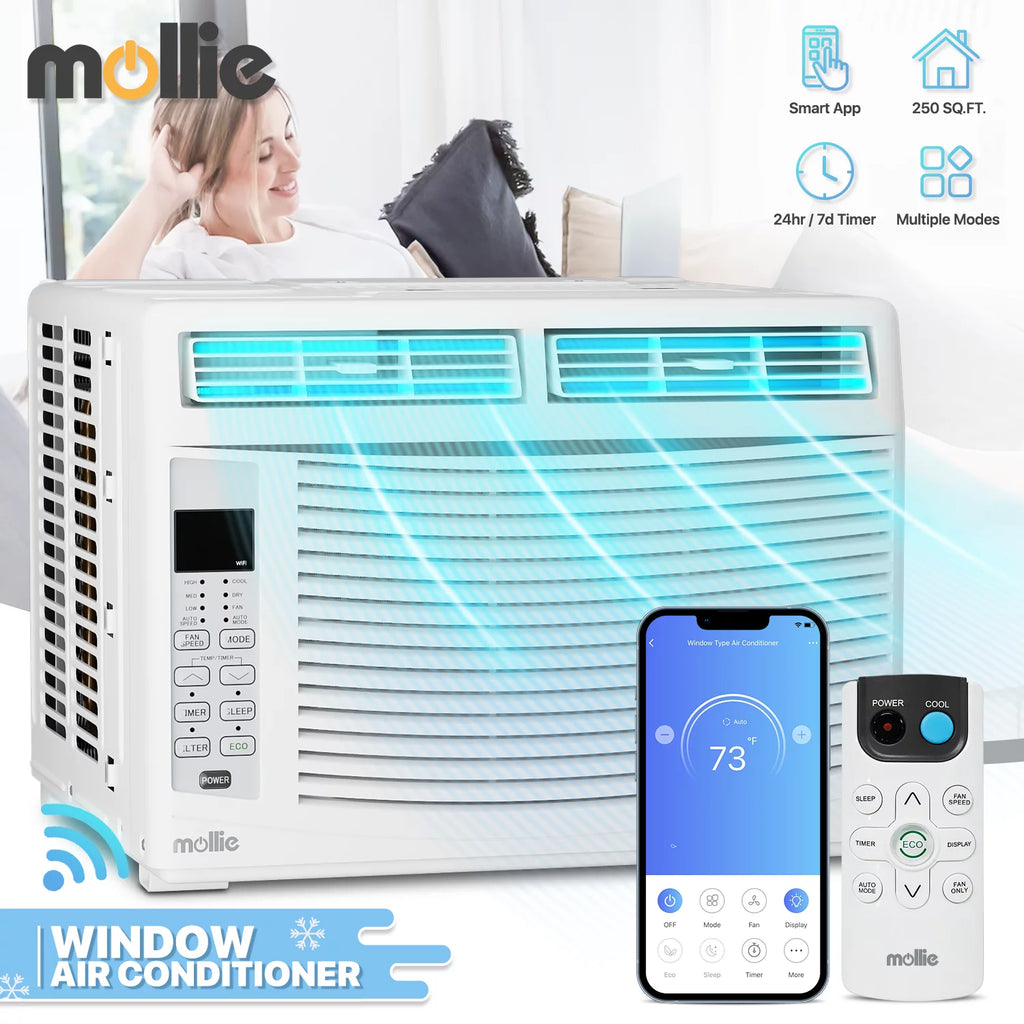 6,000 BTU Smart Window Air Conditioner with WiFi, White J3047