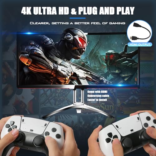 Wireless Retro Game Console with 20000+ Games, 64G, 9 Emulators, Dual Controllers V6559