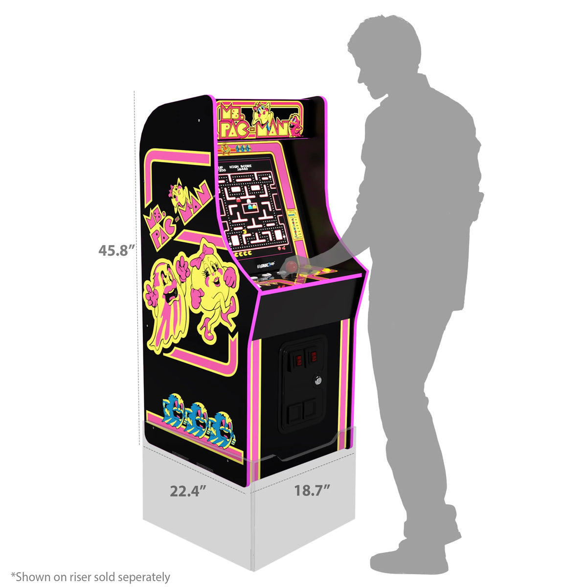 Ms. PAC-MAN Classic Arcade Game with 14 Classic Games and 17-inch Screen G546