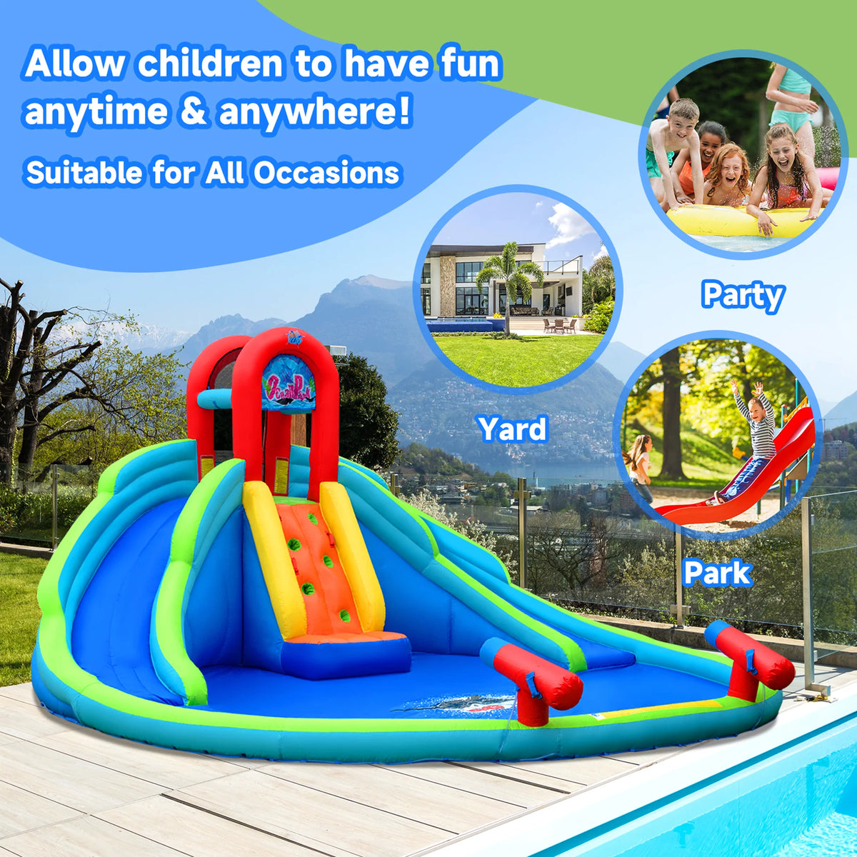 Inflatable Wet & Dry Bounce House with Blower U4947