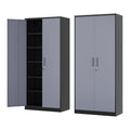 Black Steel Storage Cabinet with Lockable Doors and Adjustable Shelves L730