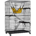 48 inches Cat Cage Crate Kennel Playpen with Hammock Bed Doors Ramp Ladders Shelves V979