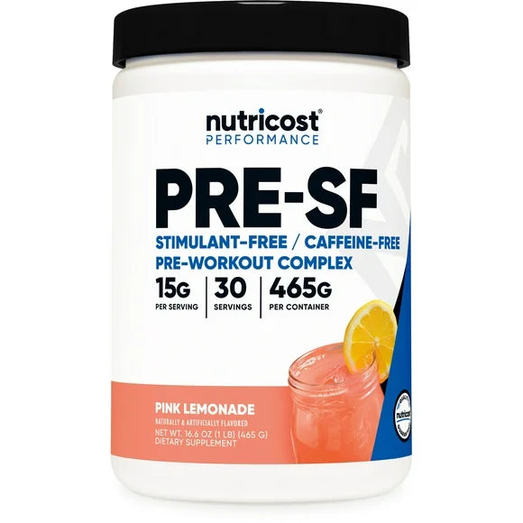 Stim-Free Pre-Workout Supplement Powder, 30 Servings (Pink Lemonade) F47401