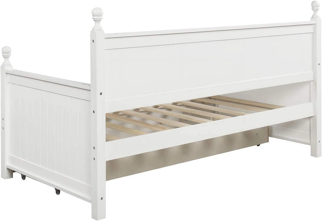 White Wood Daybed with Drawers B904