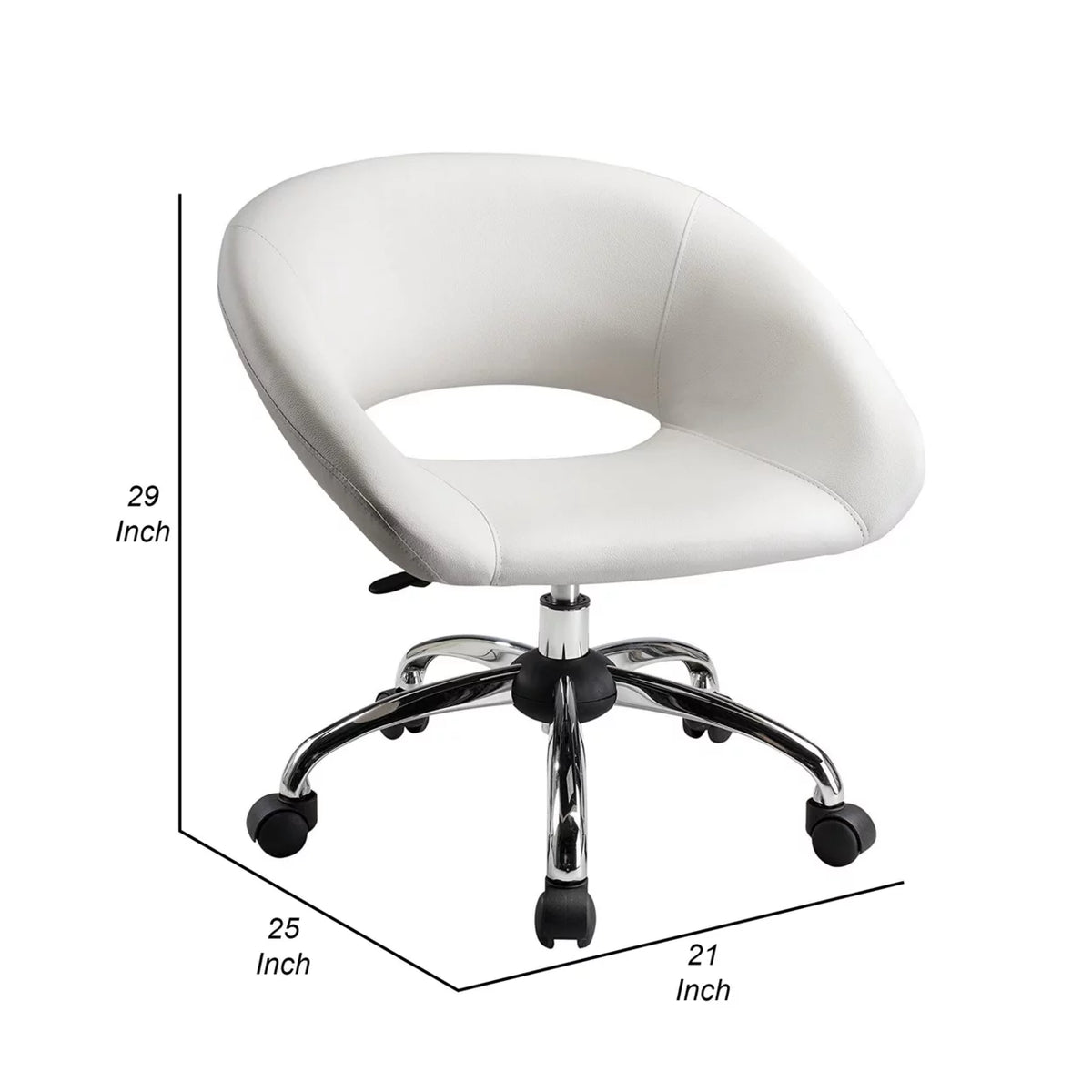 White Vegan Faux Leather Office Chair T865