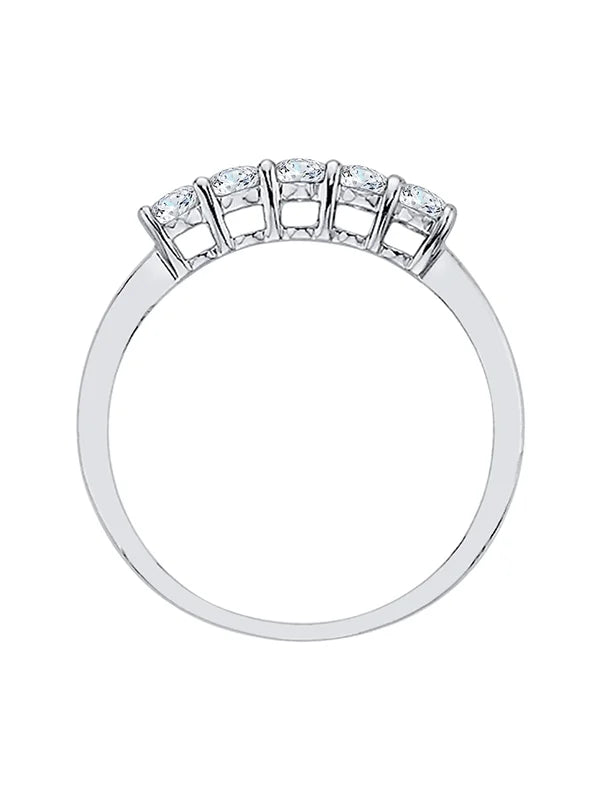 Sterling Silver Diamond Anniversary Ring (1/2 cttw) (I-Color, SI3-I1 Clarity) (Size-10) L81000