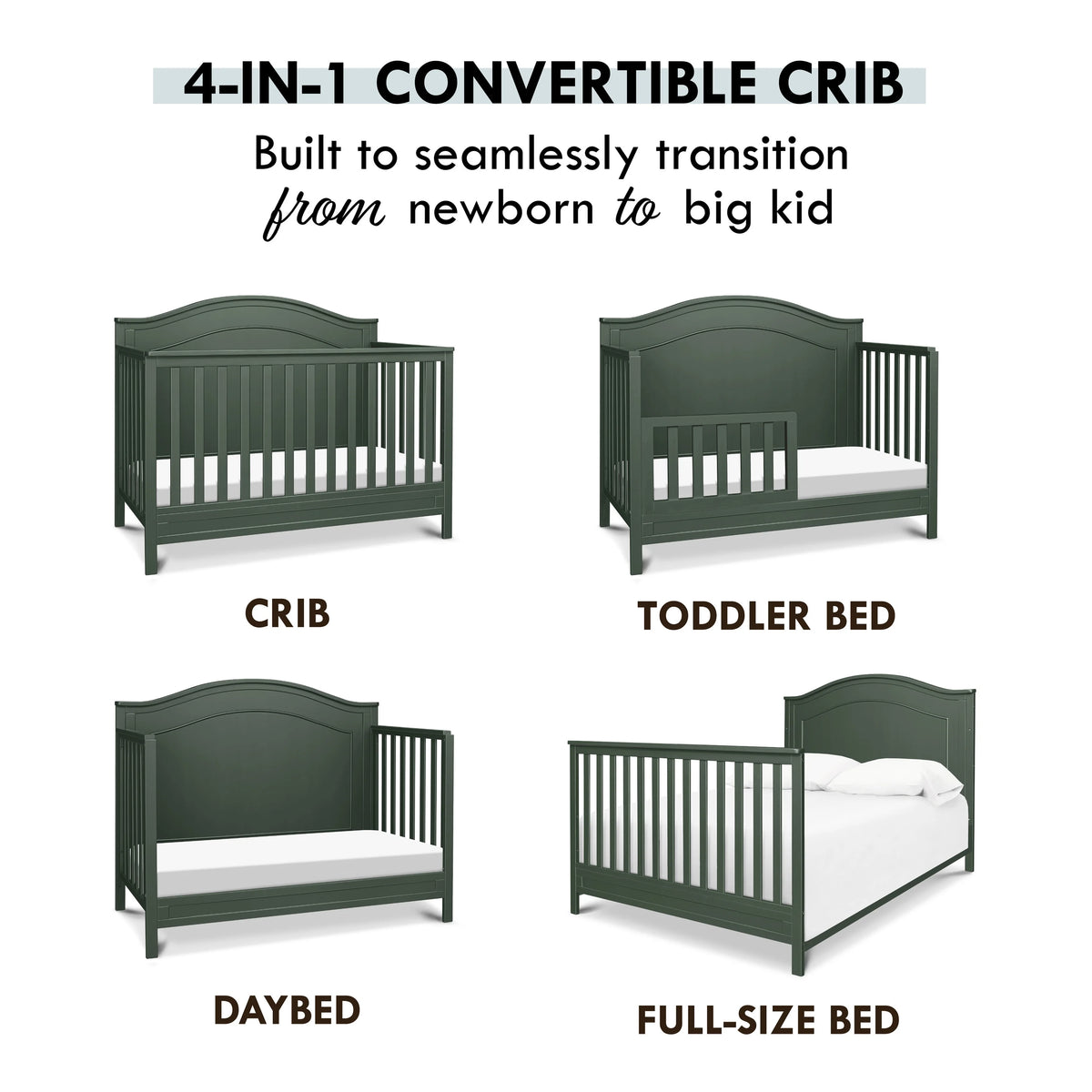 4-in-1 Convertible Crib B163