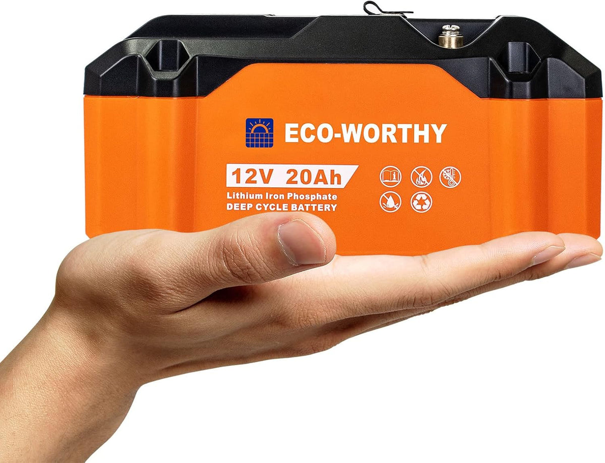 Portable 12V 20Ah LiFePO4 Deep Cycle Rechargeable Battery with Built-in BMS J103567