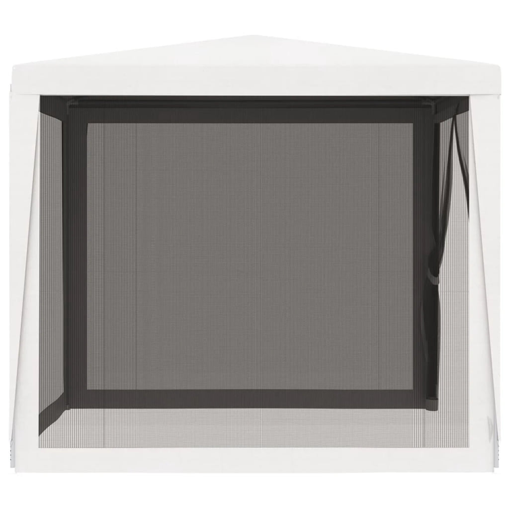 White Party Tent with 4 Mesh Sidewalls V535