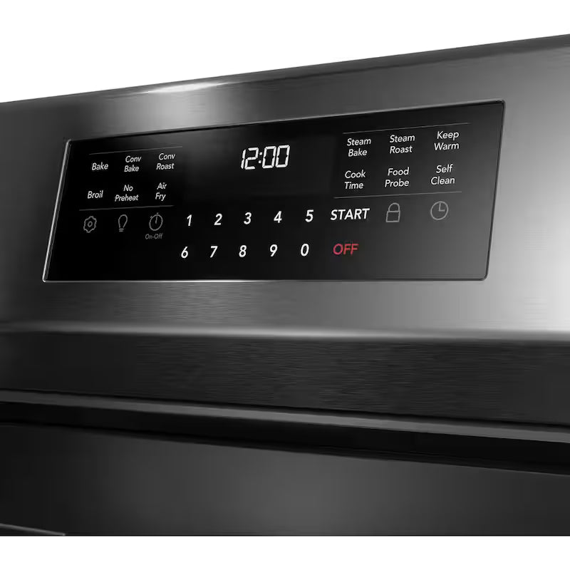 30 in. 5 Burner Freestanding Gas Range in Black Stainless Steel with True Convection and Air Fry J18013