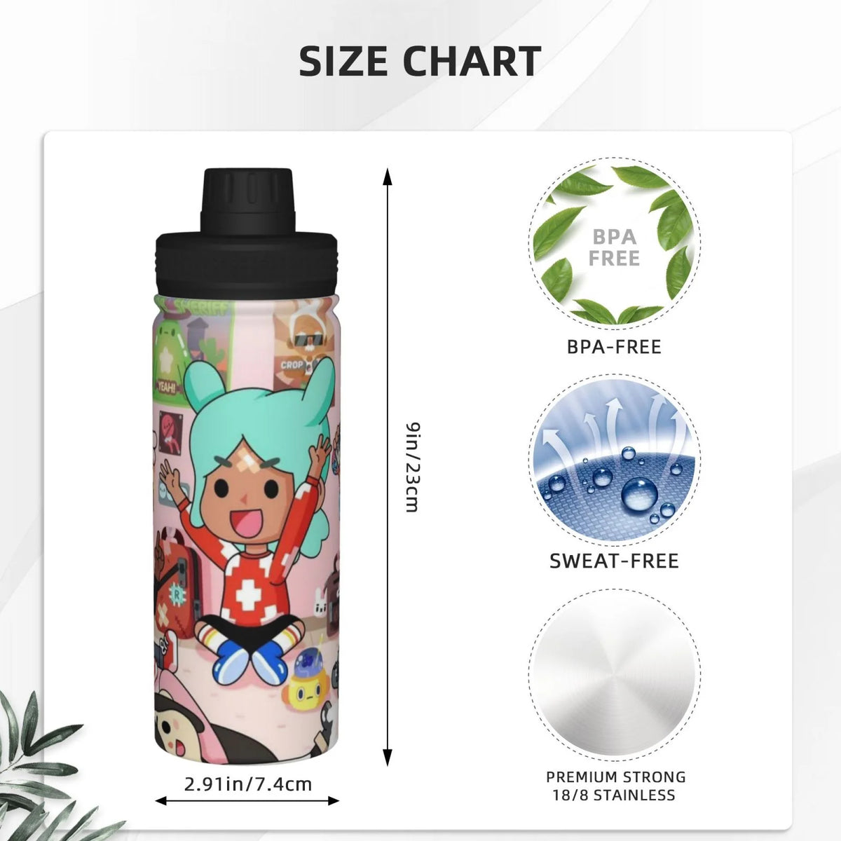 18OZ Insulated Stainless Steel Water Bottle Z537053