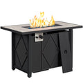 43″ Metal Fire Table with Ceramic Top & Cover L715