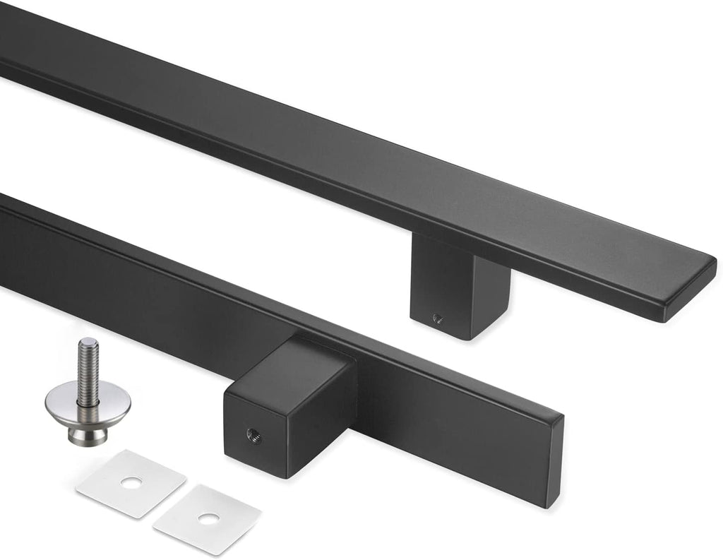 18 inches Solid Stainless Steel Push Pull Door Handle, Matte Black, Pack of 2 W358726