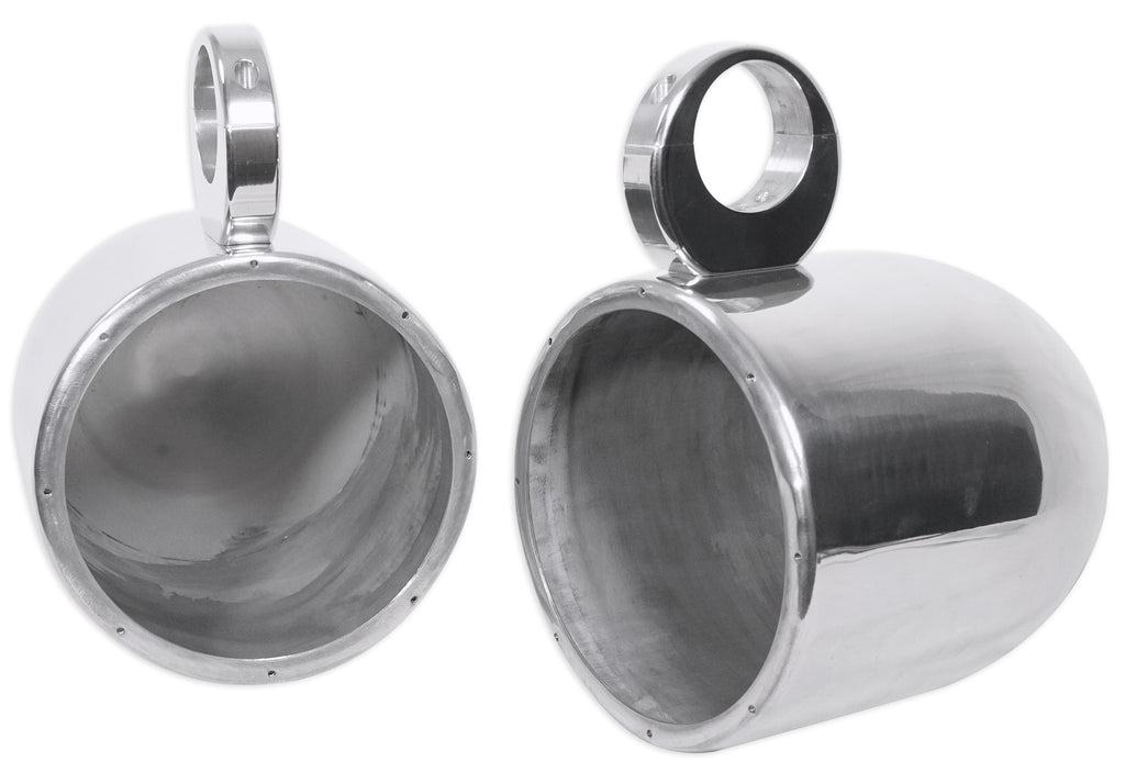 8” Polished Silver Aluminum Wakeboard Tower Speaker Enclosures R17526