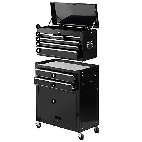 2pcs Rolling Tool Box with Sliding Drawers M26769