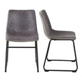Antique Suede Fabric Dining Metal Stool, Gray - Set of 2 R816035