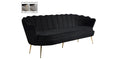Black Velvet Channel Tufted Sofa C366776