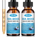 Sea Moss 3000mg Black Seed Oil 1000mg with Burdock Root Bladderwrack Vitamin C Vitamin D3 U22931