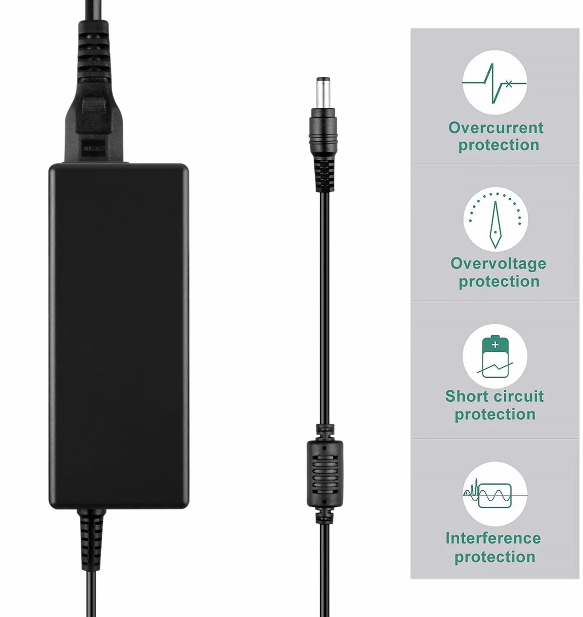 Compatible AC/DC Adapter Replacement Desktop Power Supply Cord Cable Charger O817